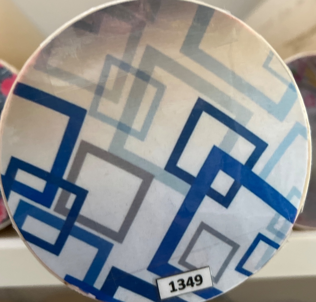 Tecido Painel Redondo 1,5M Geometrico Azul - LÊ FESTAS LOCAÇÃO DE 