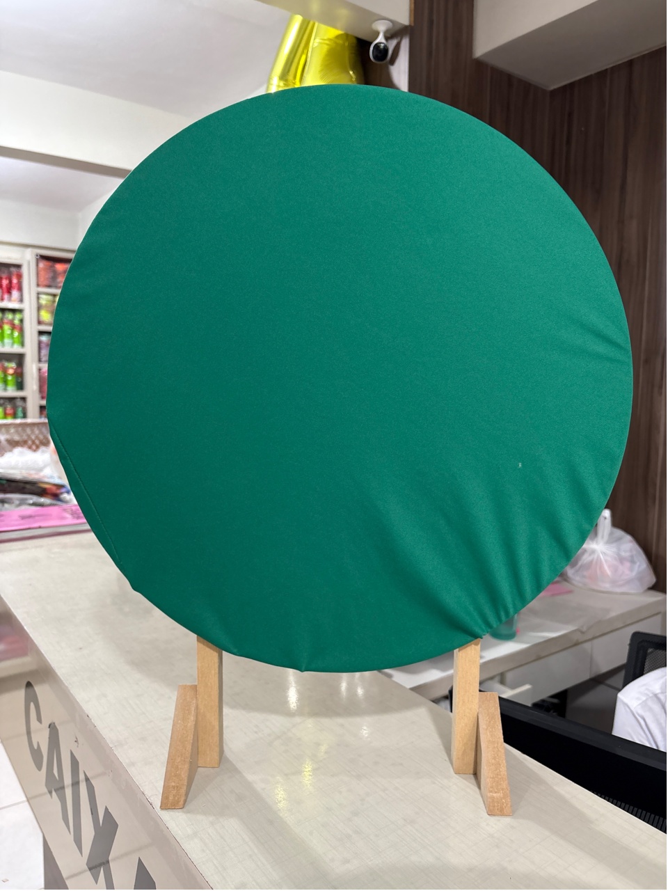 Tecido Painel Redondo 50Cm - Liso Verde Bandeira - LÊ FESTAS LOCAÇÃO DE 