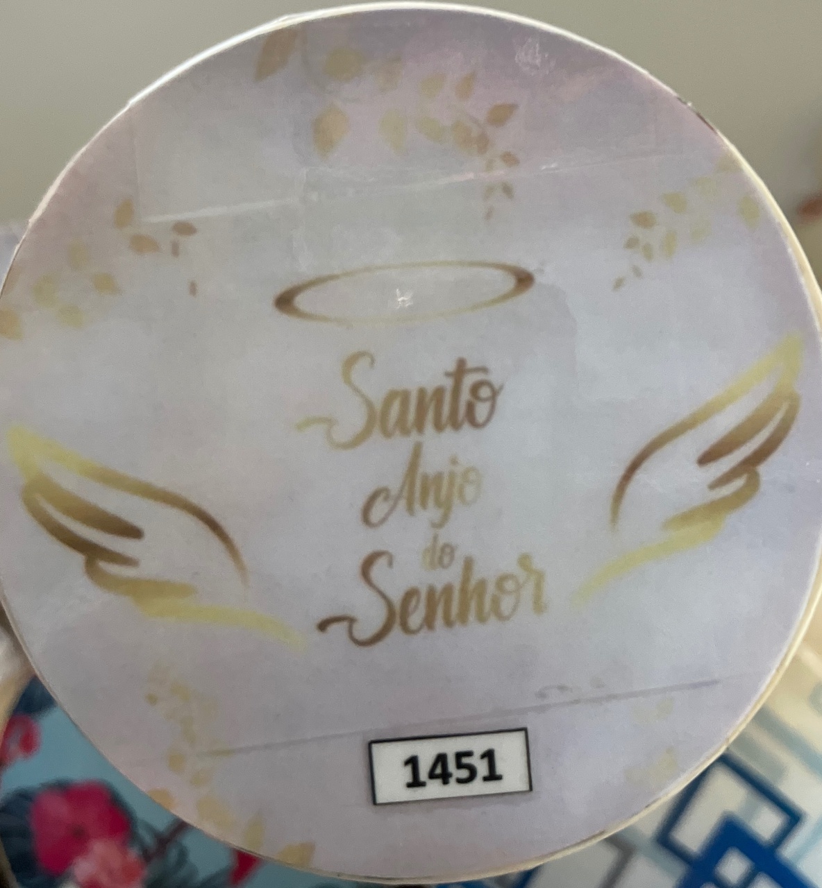 Tecido Painel Redondo 1,5M - Batizado Santo Anjo - LÊ FESTAS LOCAÇÃO DE 