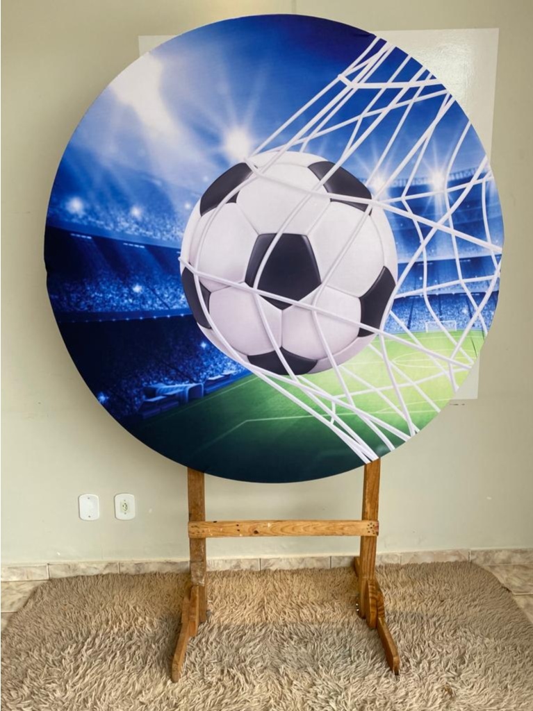 Tecido Painel Redondo 1,5M- Futebol Bola - LÊ FESTAS LOCAÇÃO DE 
