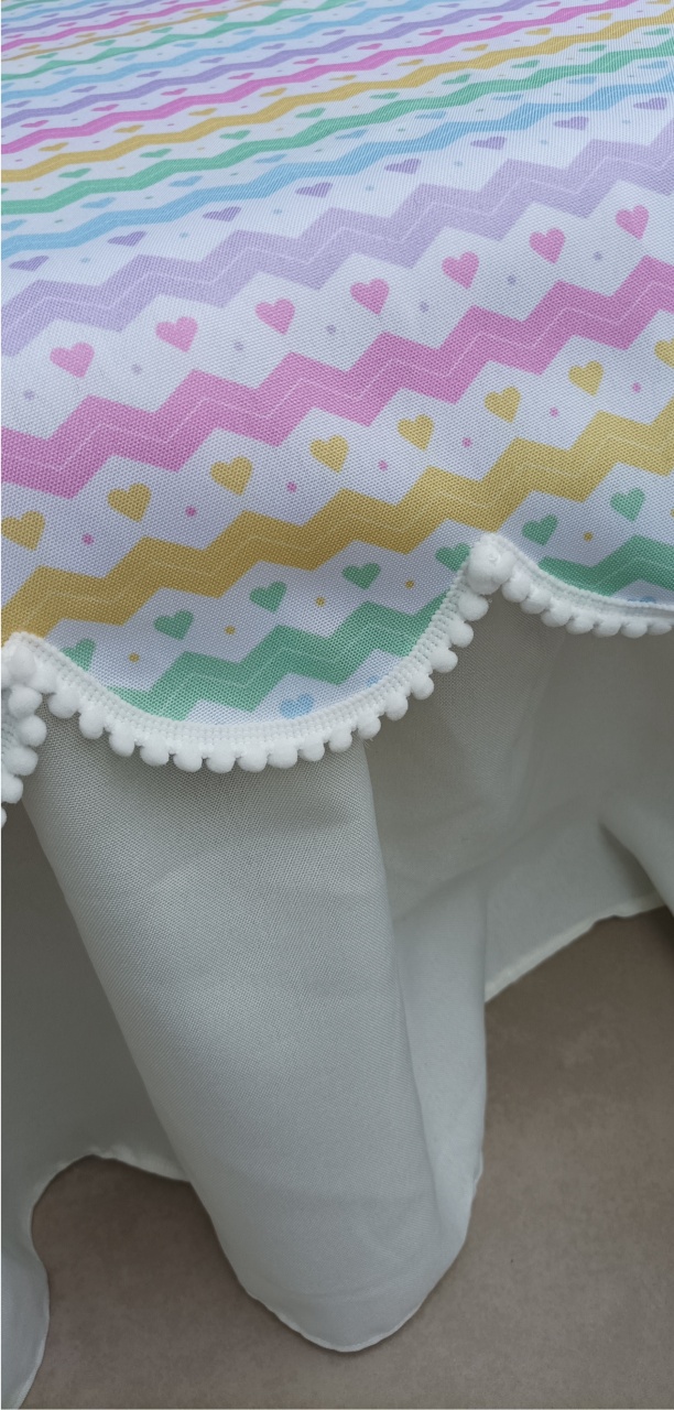 Kit Toalha Chifon Com Coração Candy - Ateliê da Re