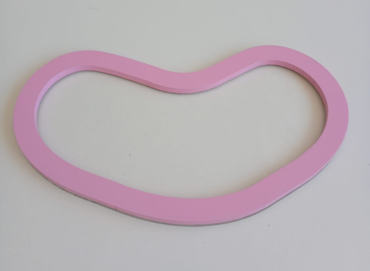 Bandeja Acrílico Com Borda Rosa - Ateliê da Re