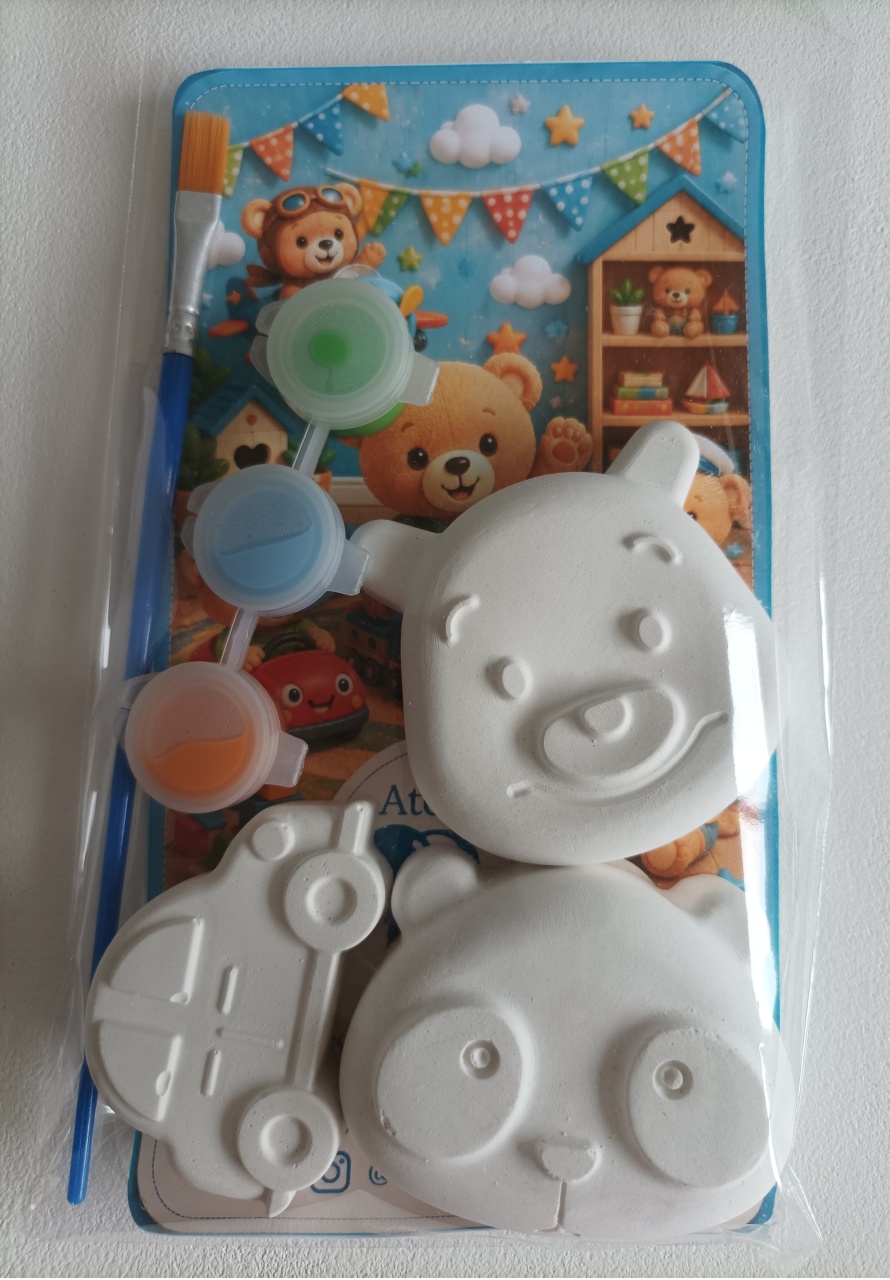 Kit Gesso Para Colorir Urso (Menino) - Ateliê da Re