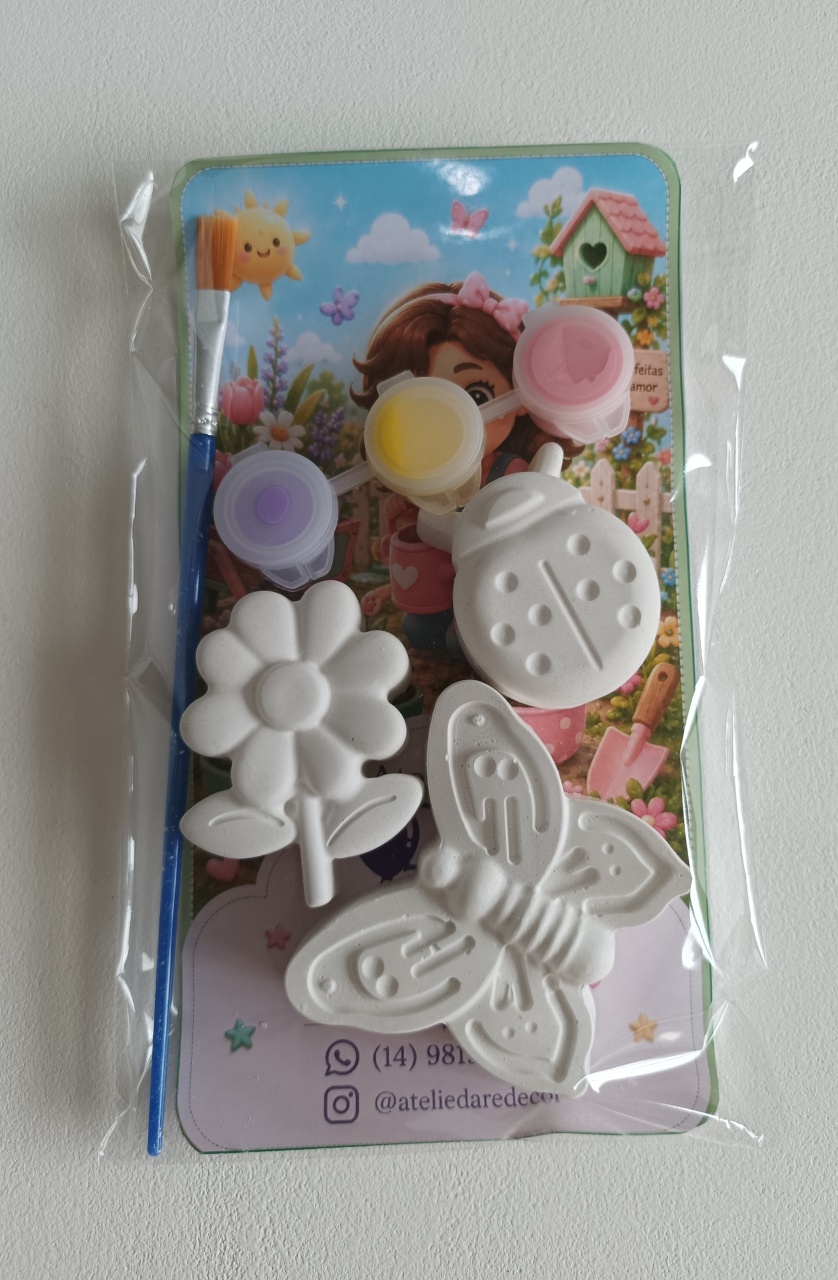 Kit Gesso Para Colorir Jardim - Ateliê da Re
