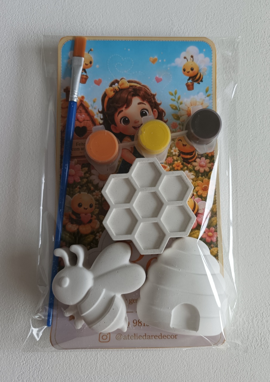 Kit Gesso Para Colorir Abelhinha - Ateliê da Re