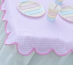 Kit Mesa Infantil Toalha Rosa Xadrez - imagem 1
