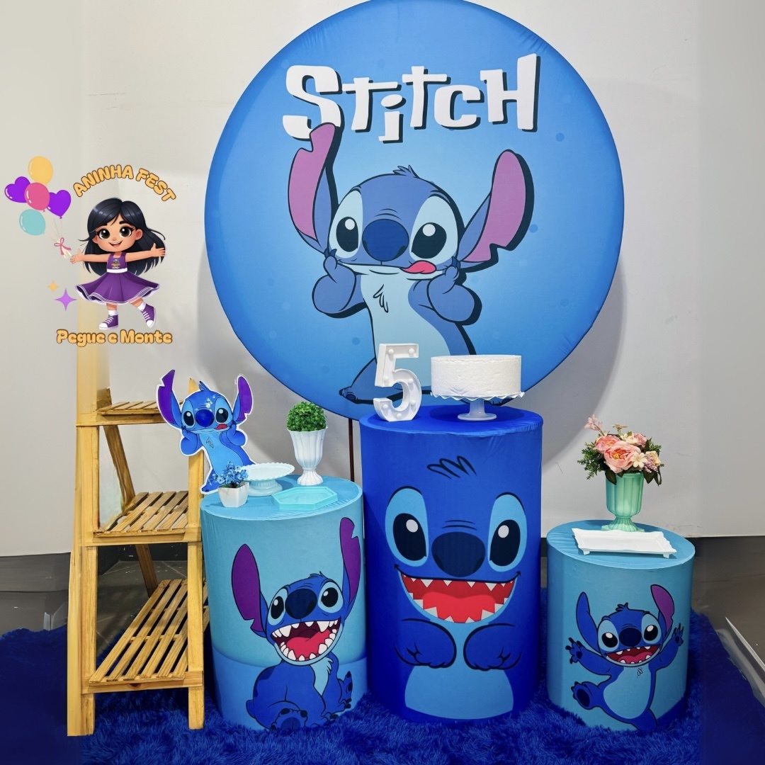 Stitch Azul - Padrão - Aninha Fest 