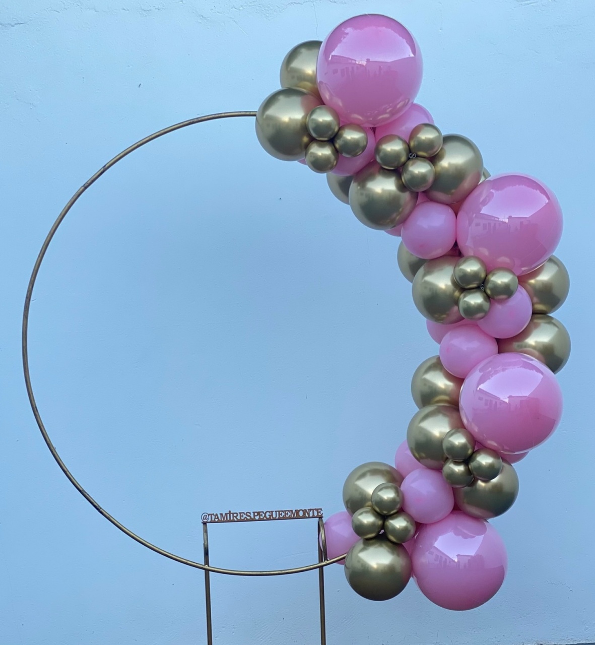 Arco de Balões (Organico Misturado E Metalizados ) 16 Rosa Claro, 9 Platino Dourado E Rosa Claro, 5 Platino Dourado (Cry Baby-Princesas-Macha) - Tamires Pegue e Monte Uberaba