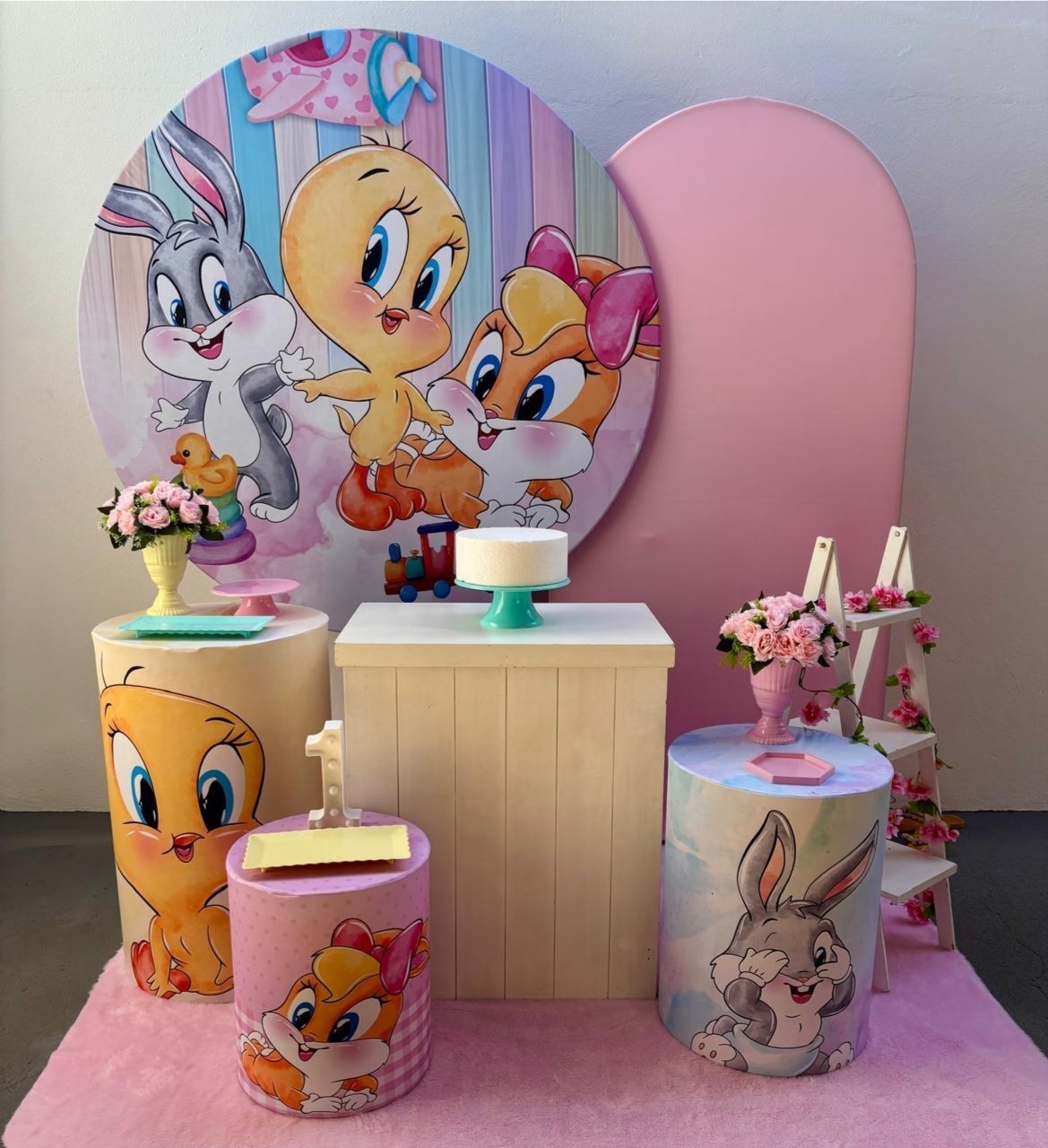 Looney Tunnes - Kit 3 (Romano Rosa Claro) - Tamires Pegue e Monte Uberaba