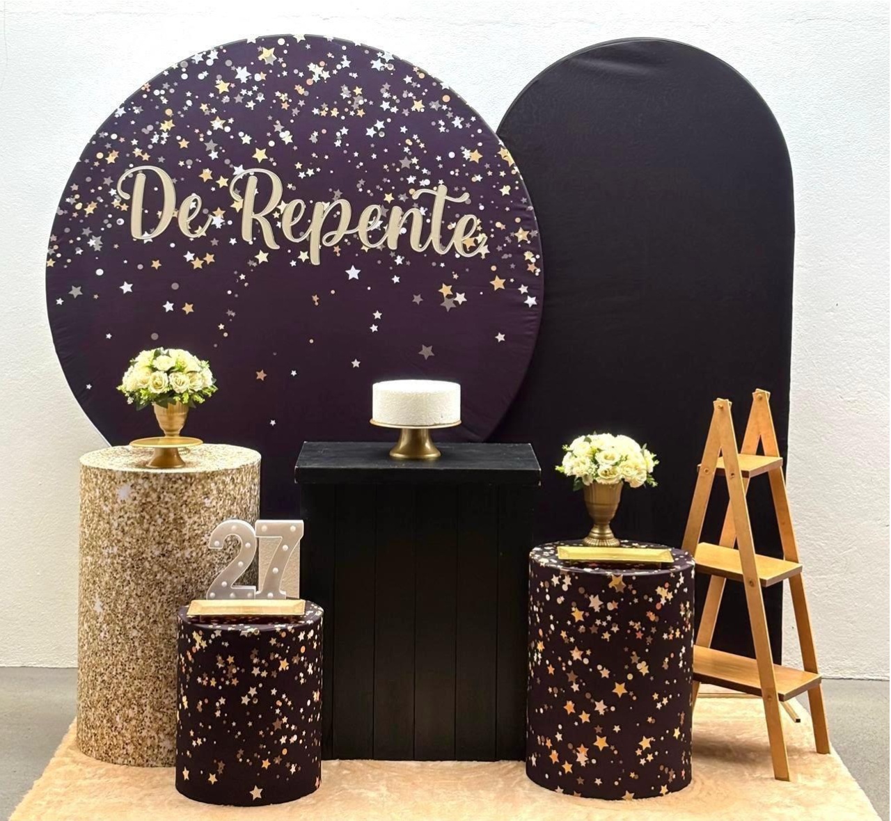 de Repente Preto / Dourado - Kit 3 - Tamires Pegue e Monte Uberaba