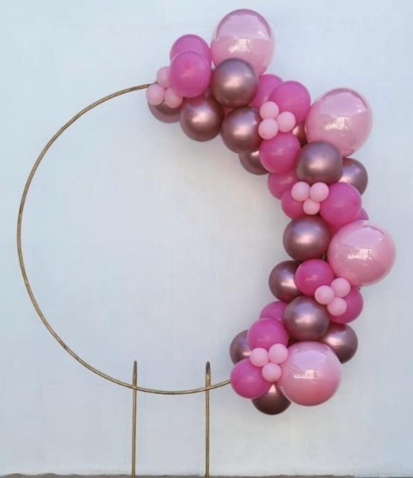 Arco de Balões (Organico Misturado E Metalizados ) 16 Rosa Claro, 9 Platino Rosa E Rosa Forte, 5 Rosa Claro (Cry Baby-Princesas-Macha) - Tamires Pegue e Monte Uberaba