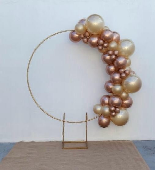 Arco de Balões (Organico Duplo Metalizados) 16 Platino Dourado, 9 Platino Rose Gold, 5 Platino Rose Gold - Tamires Pegue e Monte Uberaba