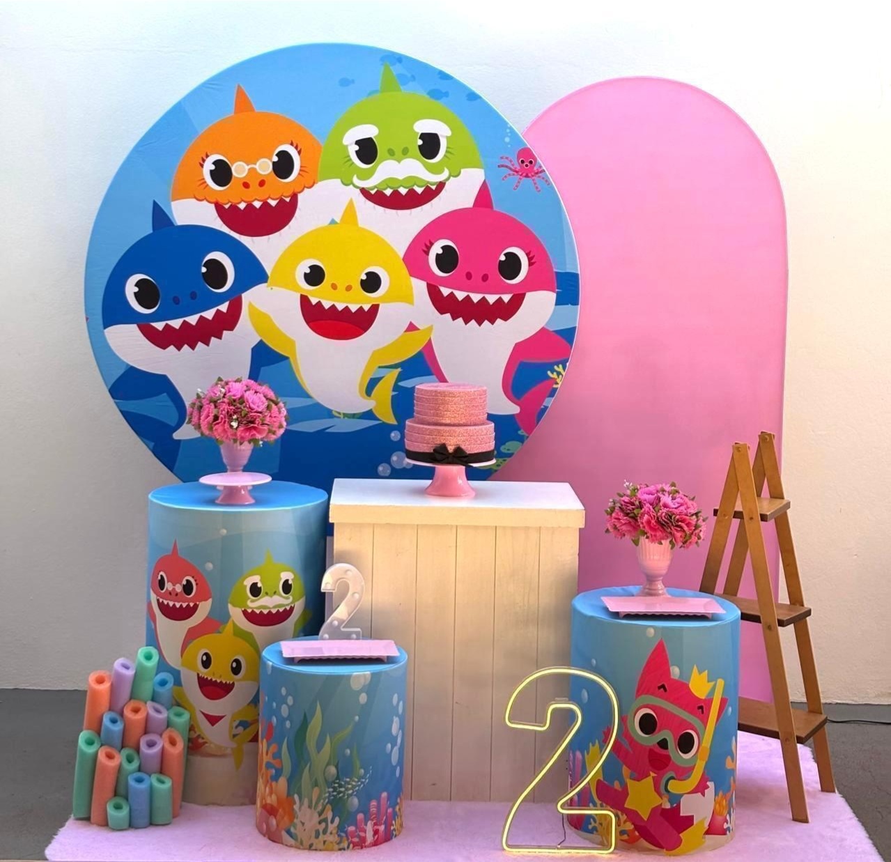 Kit Baby Shark - Kit 3 Infantil Menina (Com Adicionais) - Tamires Pegue e Monte Uberaba