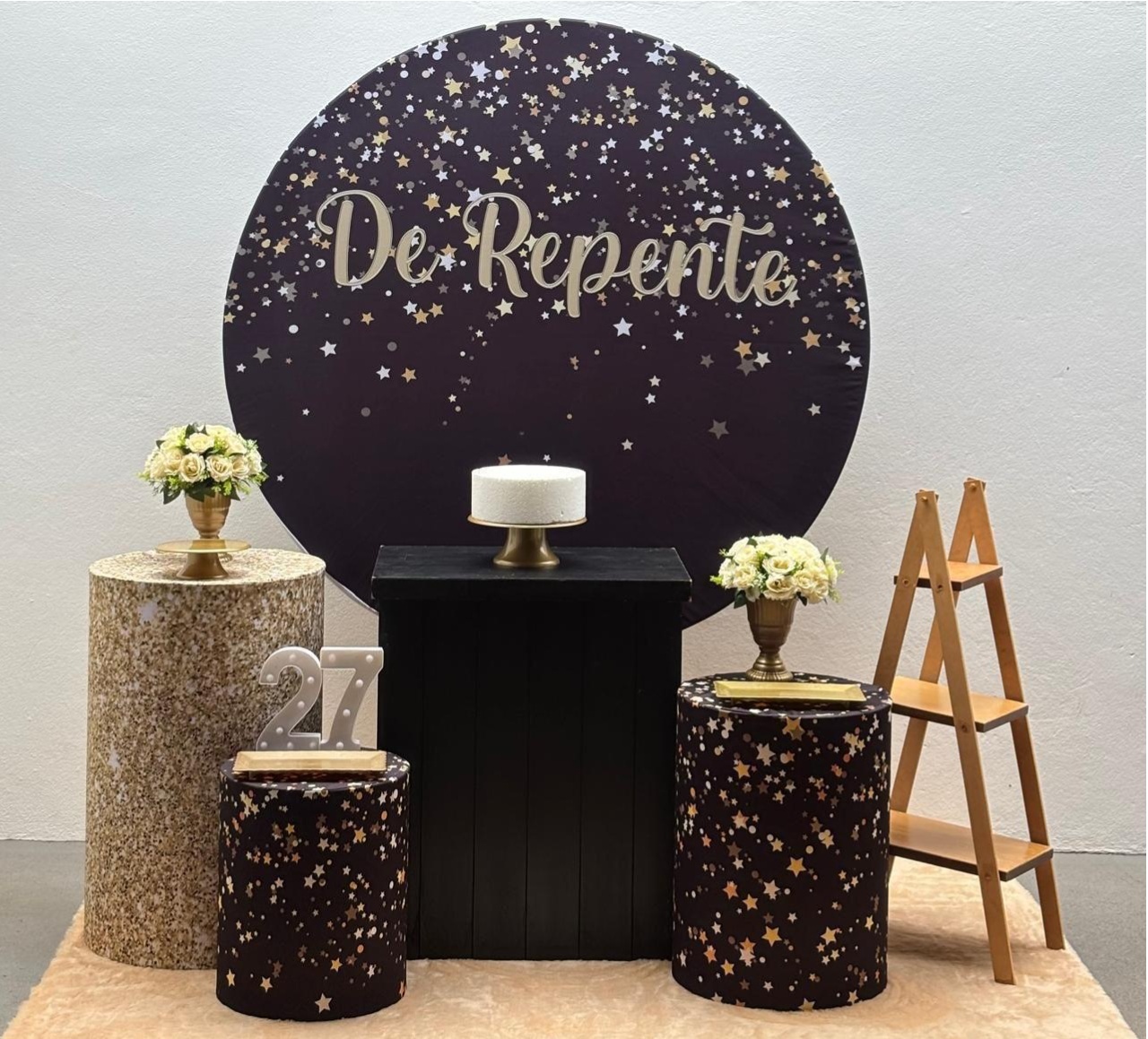 de Repente Preto / Dourado - Kit 2 - Tamires Pegue e Monte Uberaba