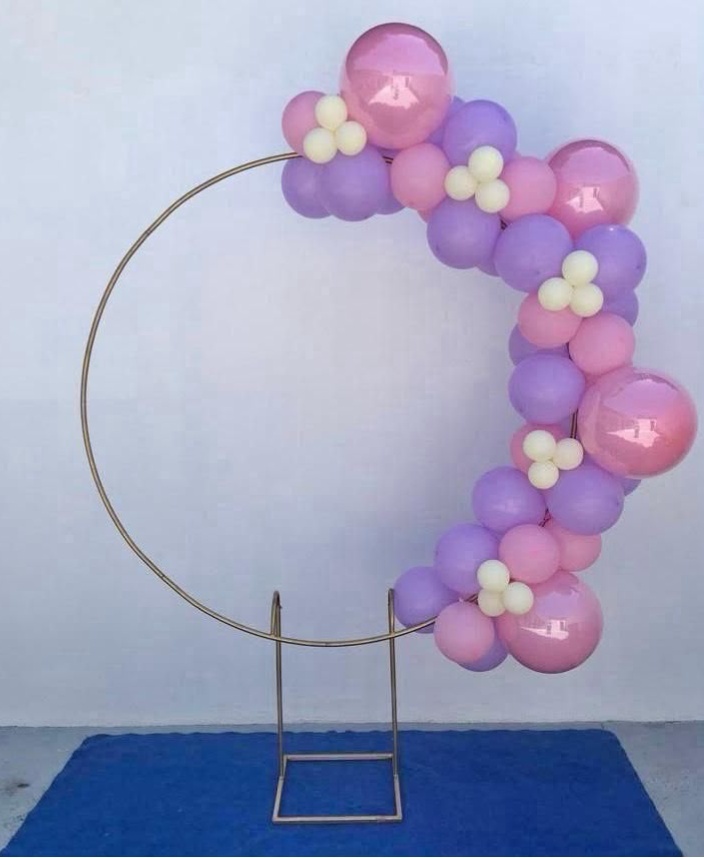 Arco de Balões Orgânico ( Lilás Candy E Rosa Bebê) Trios Amarelo Candy - Tamires Pegue e Monte Uberaba