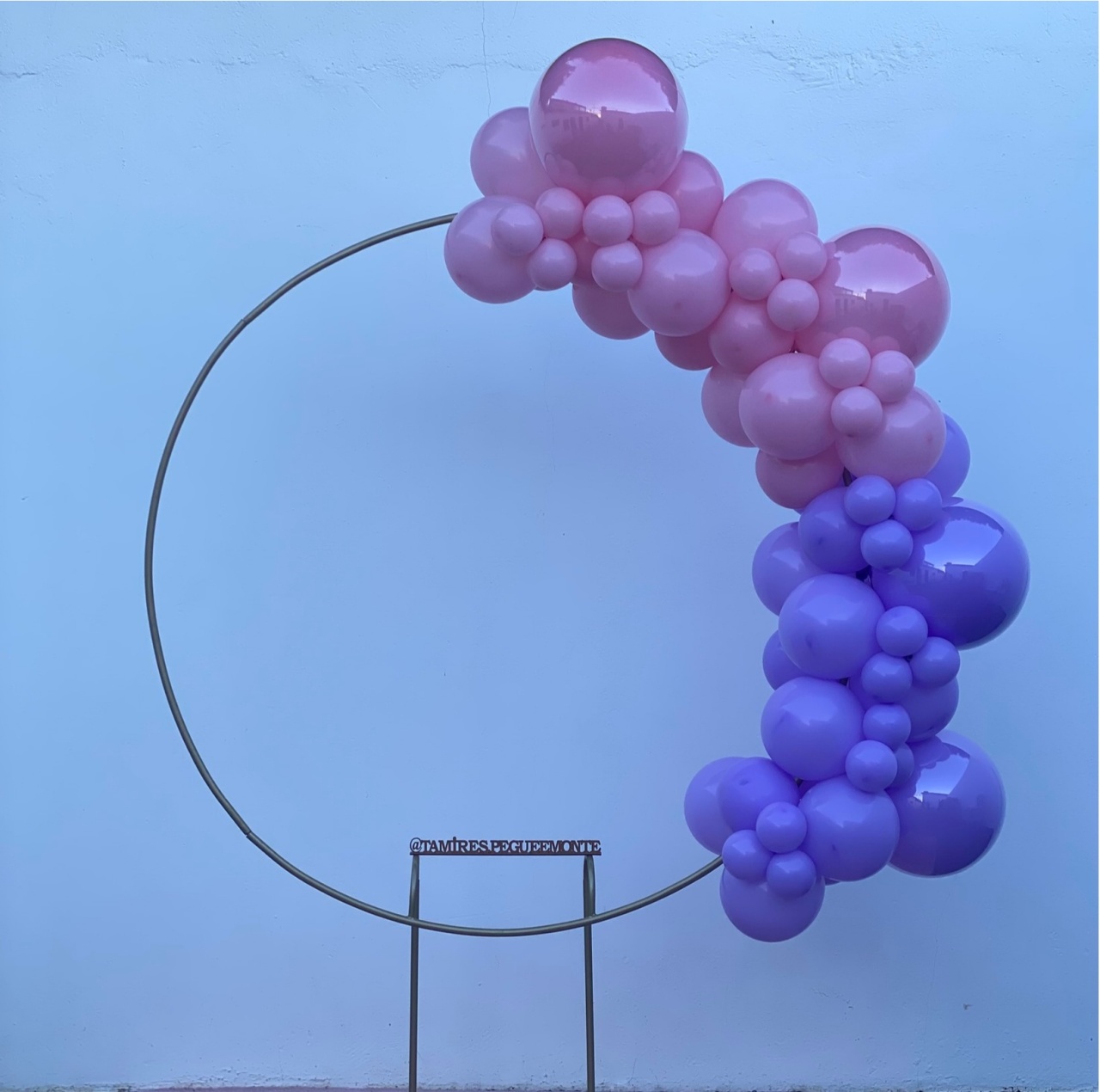Arco de Balões (Organico Em Blocos) 16, 9 E 5 Rosa Claro E Lilás Candy - Tamires Pegue e Monte Uberaba