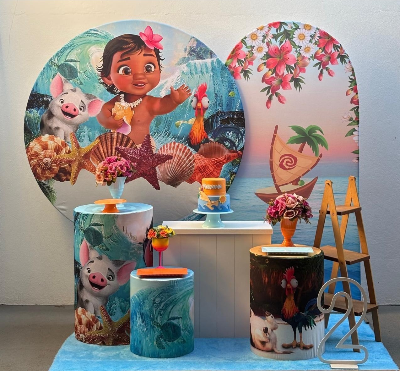 Moana Baby - Kit 3 (Romano Estampado) - Bolo - Tamires Pegue e Monte Uberaba
