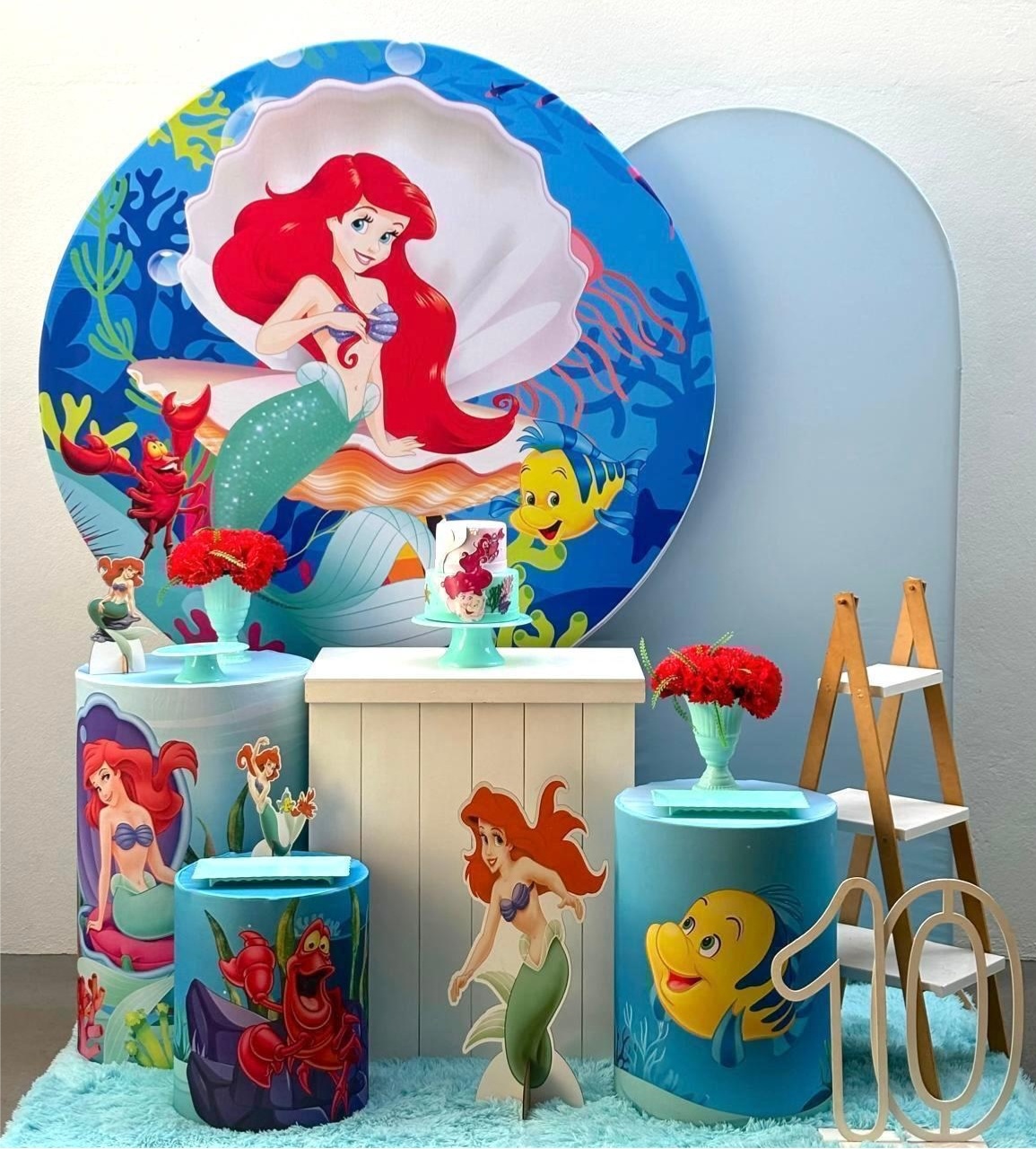 A Pequena Sereia Ariel - Kit 3 (Adicionais) - Bolo - Tamires Pegue e Monte Uberaba