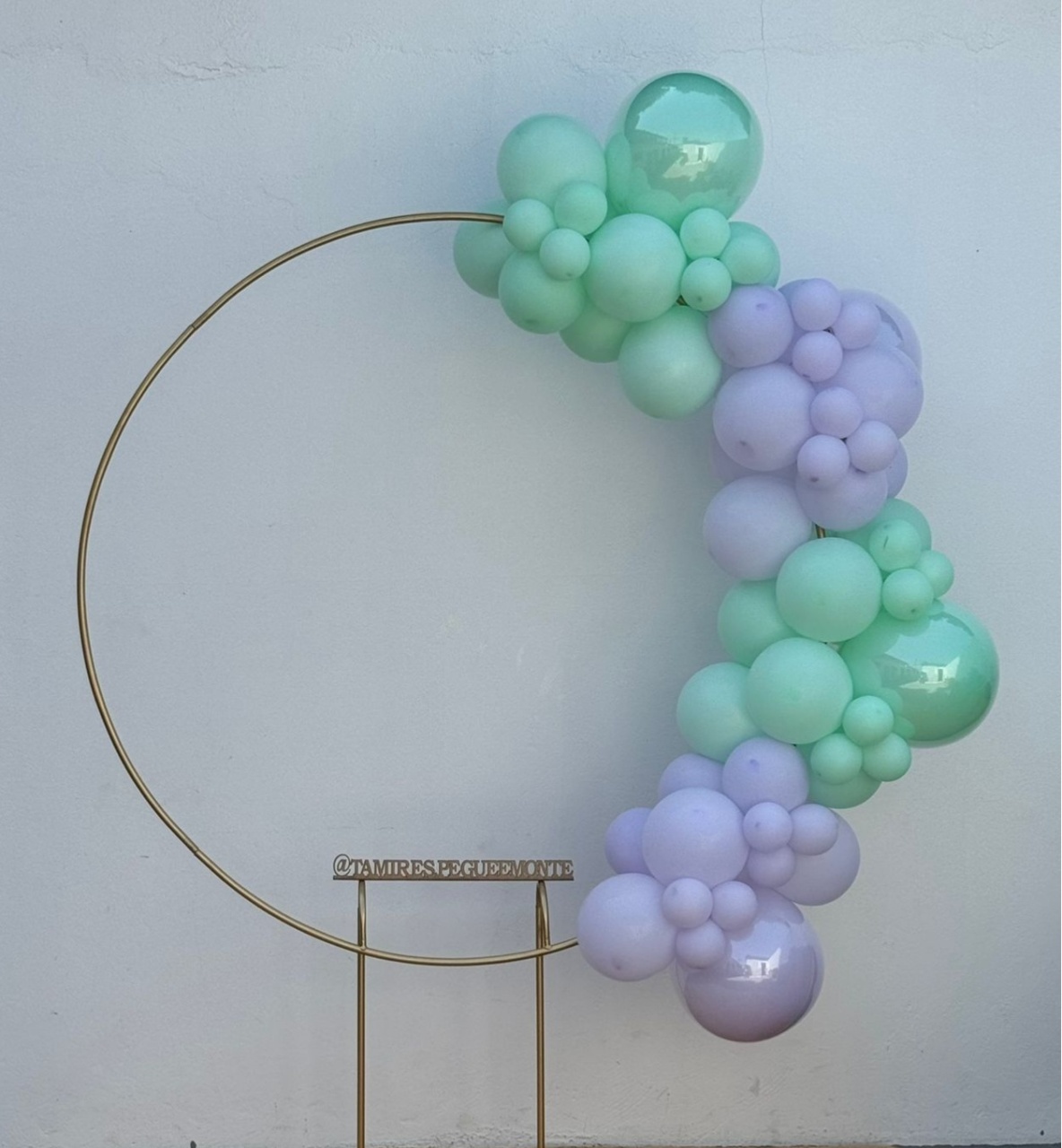 Arco de Balões (Organico Em Blocos Duplo) 16, 9 E 5 Verde Candy E Lilás Candy (Chá Revelação) - Tamires Pegue e Monte Uberaba