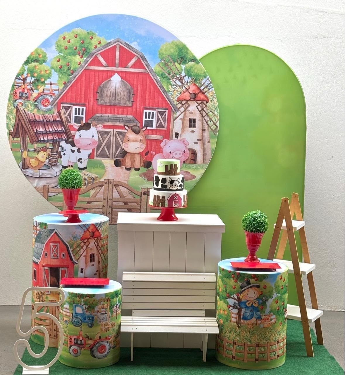 Fazendinha Verde - Kit 3 Infantil (Romano Verde Ou Sublimado) Com Adicionais - Tamires Pegue e Monte Uberaba