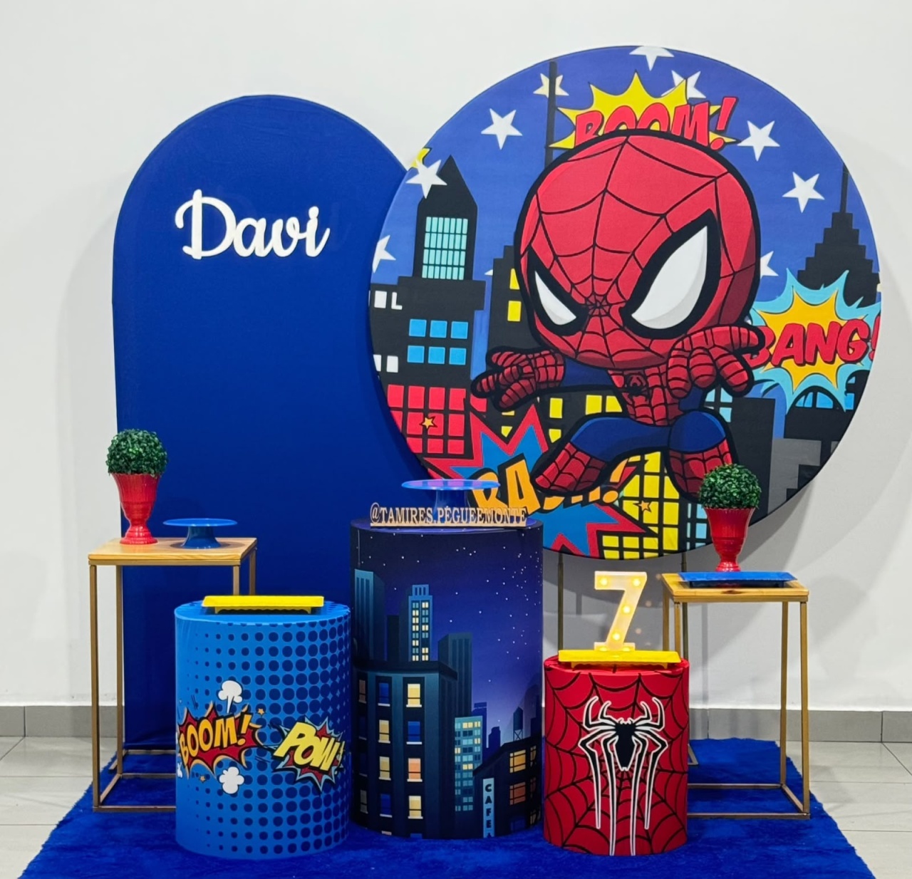Homem Aranha Baby 2 - Kit 4 (Mesinhas) + Plaquinha - Tamires Pegue e Monte Uberaba