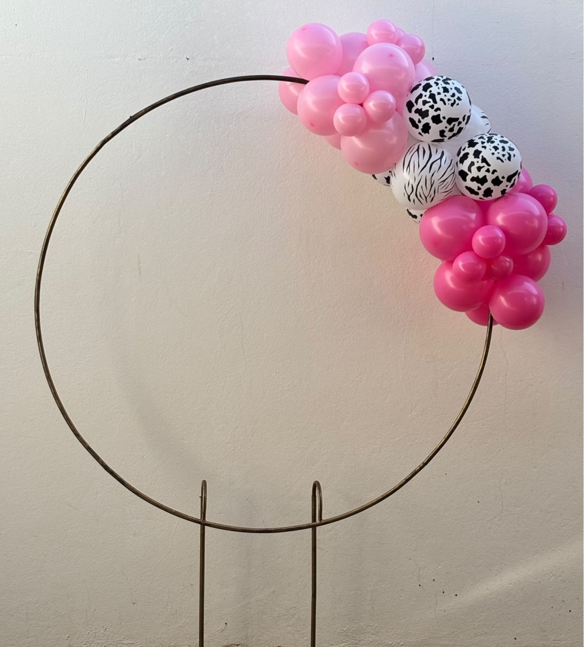 Meio Arco de Balão (Mine) 7-7,5-8-8,5 Rosa Forte, Rosa Bebê E Vaquinha - Tamires Pegue e Monte Uberaba