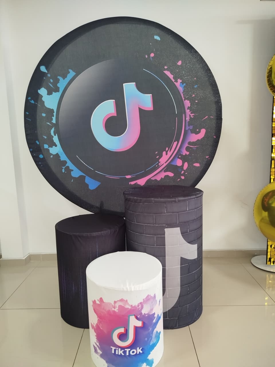 Kit Capa Painel E Capas Cilindros Tiktok - Decoração de Mãe