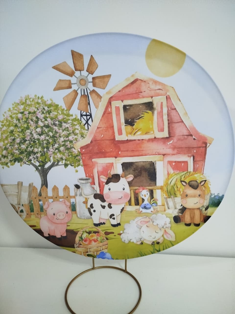 Painel de Mesa Fazendinha - Decoração de Mãe