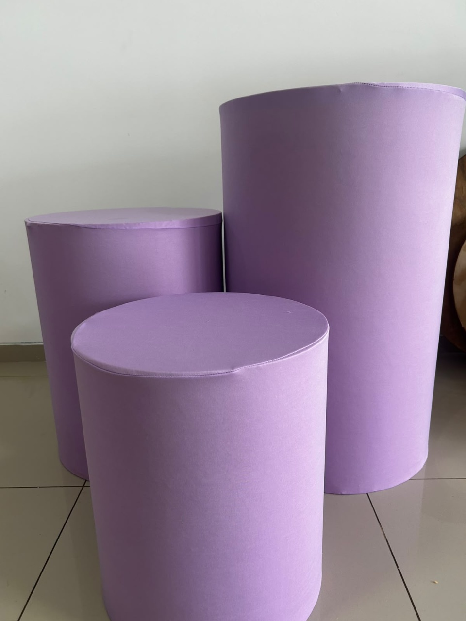 Trio Capa Cilindro Lilas - Decoração de Mãe