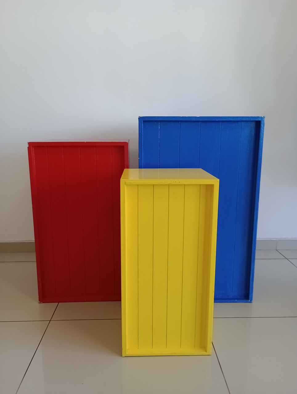 Trio de Cubos Colorido - Decoração de Mãe