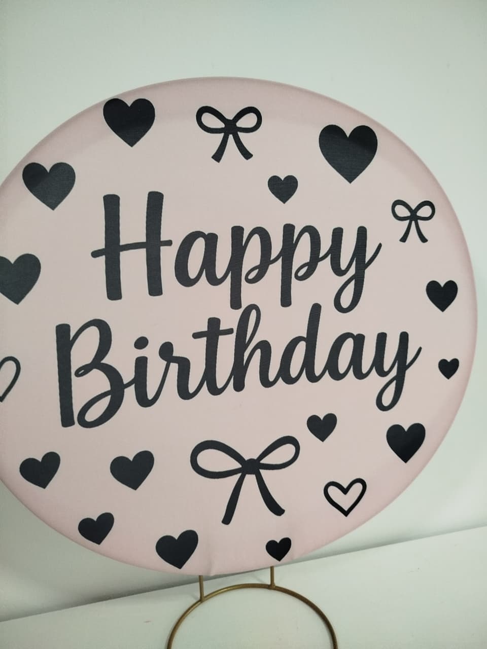 Painel de Mesa Rosa Happy Birthday - Decoração de Mãe