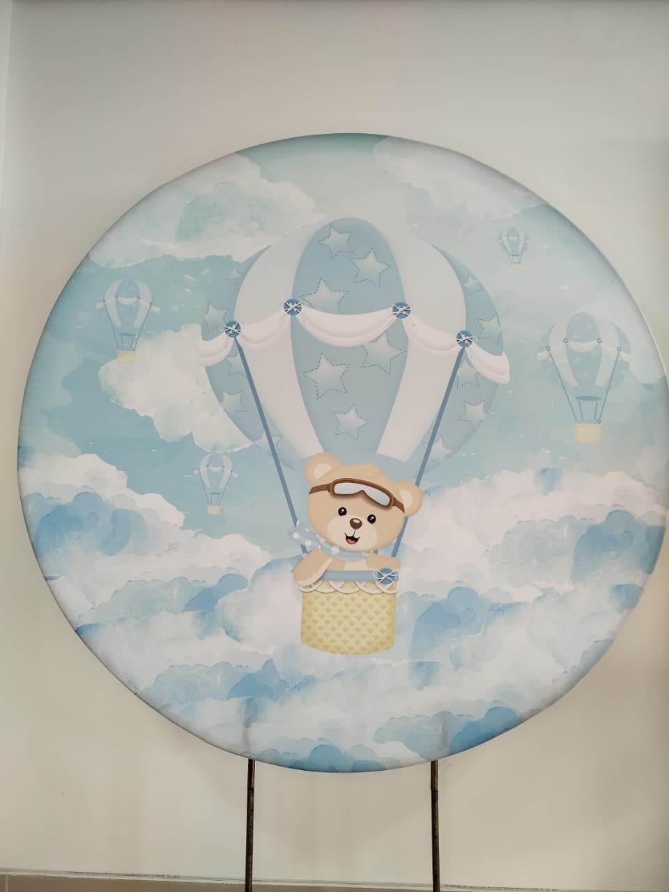 Capa Painel Redondo Urso Baloeiro - Decoração de Mãe