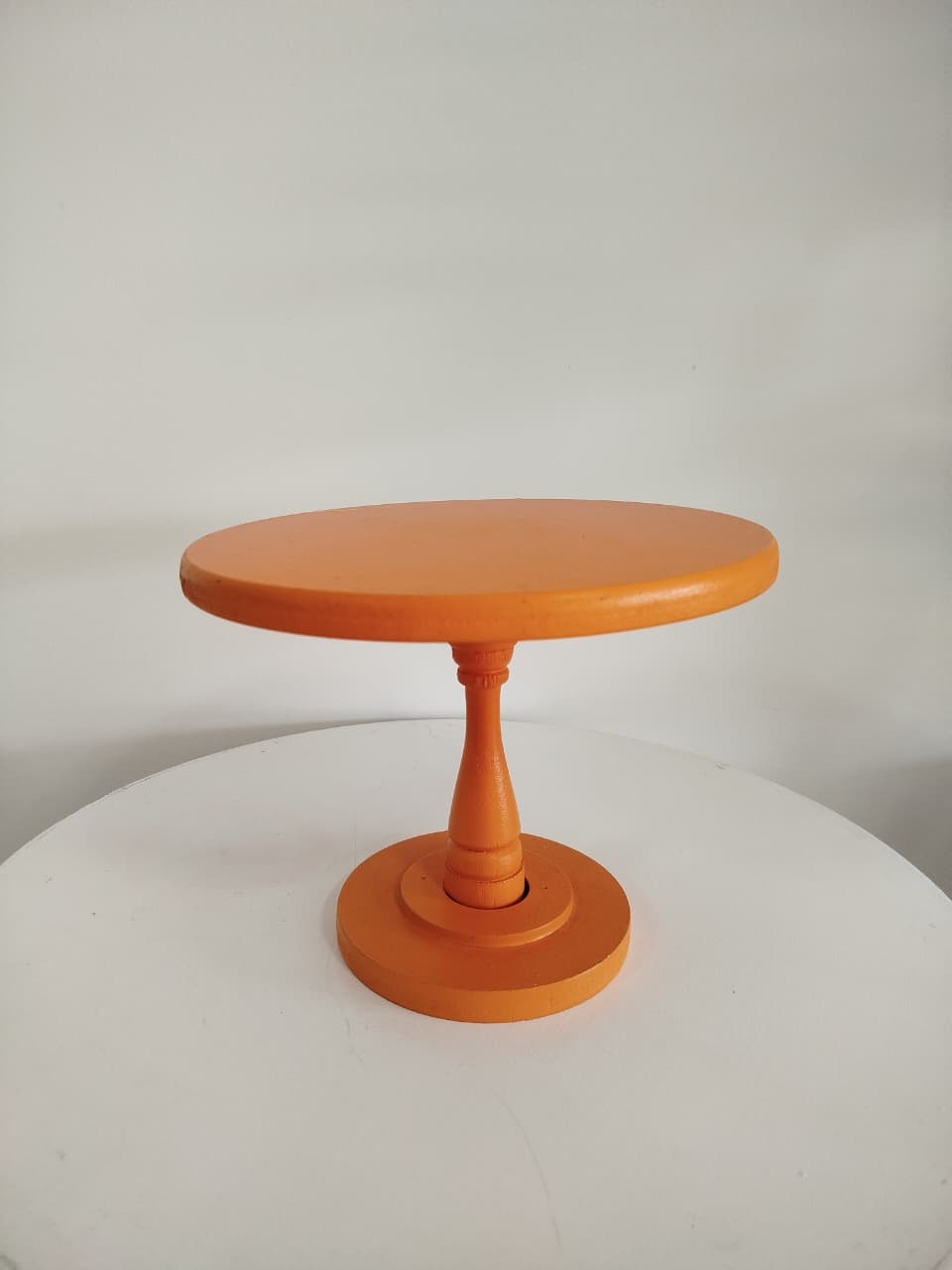 Boleira Laranja Madeira G - Decoração de Mãe