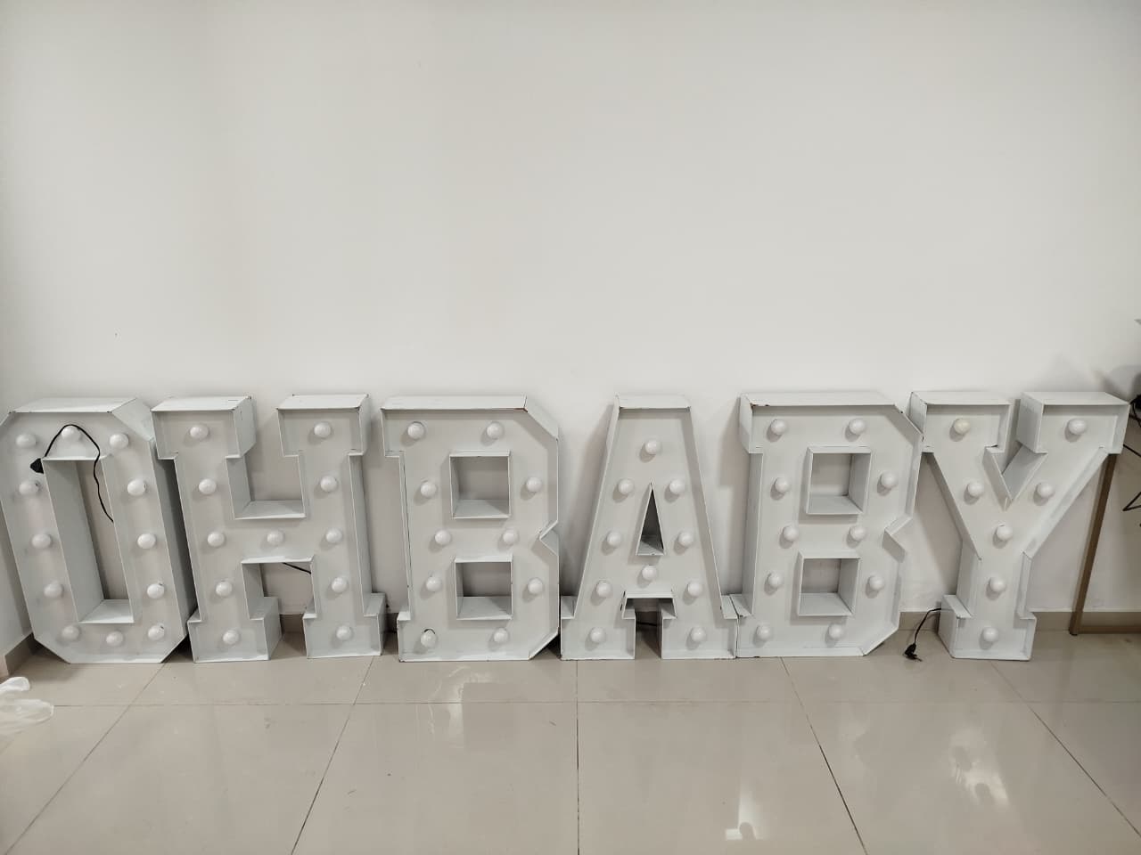 Oh Baby Letreiro de Led Grande 80Cm - Decoração de Mãe