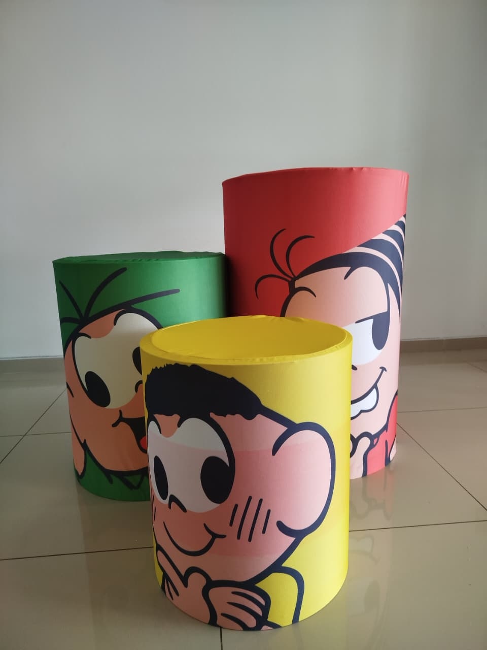 Trio Capas Cilindro Turma da Monica - Decoração de Mãe