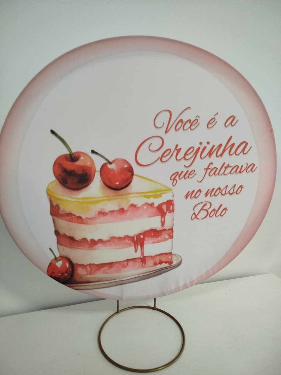 Painel de Mesa Cereja Do Bolo - Decoração de Mãe