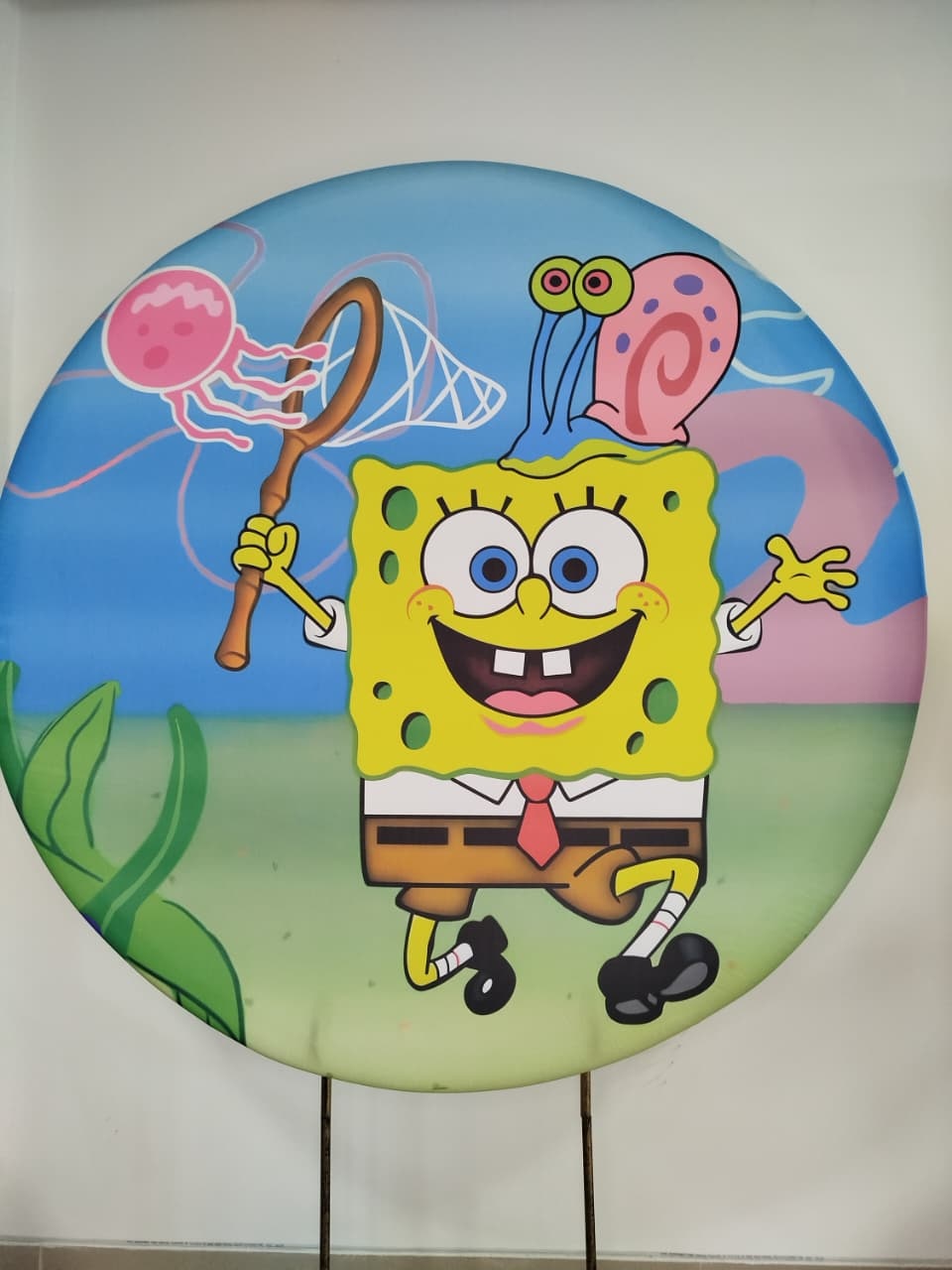 Capa Painel Redondo Bob Esponja - Decoração de Mãe