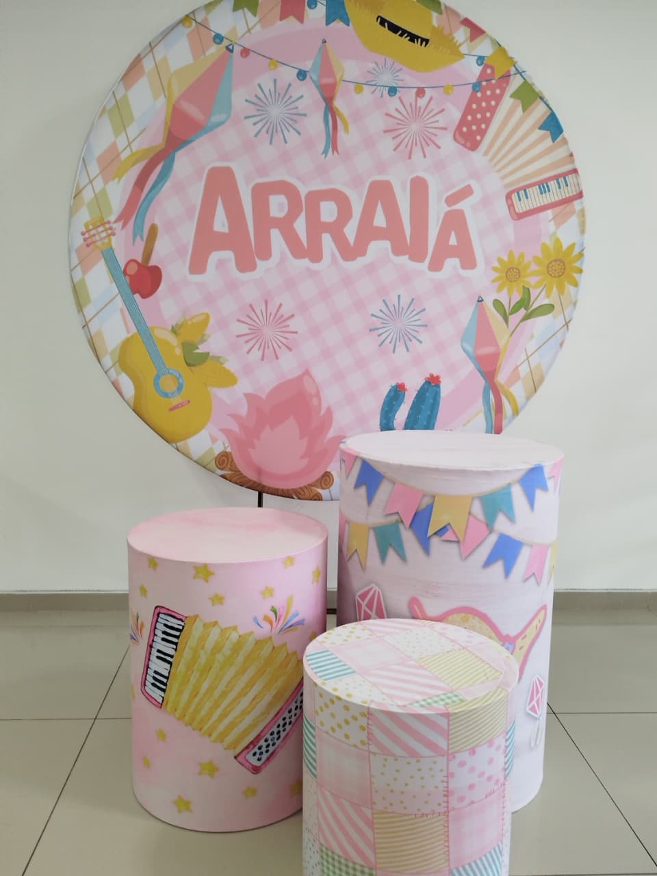 Kit Capa Painel Redondo E Capas Festa Junina - Decoração de Mãe