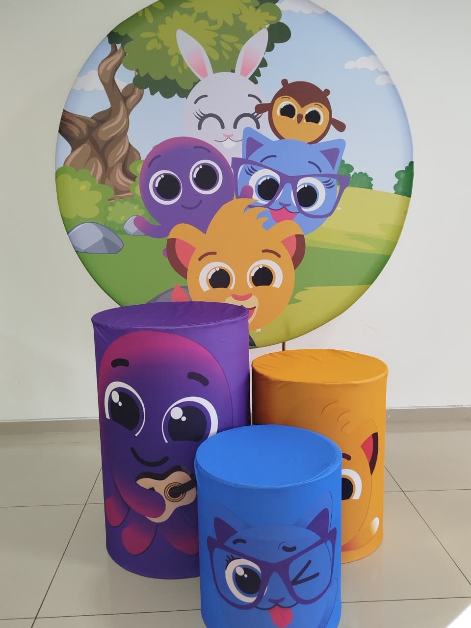 Kit Capa Painel E Capas Cilindros Bolofofos - Decoração de Mãe