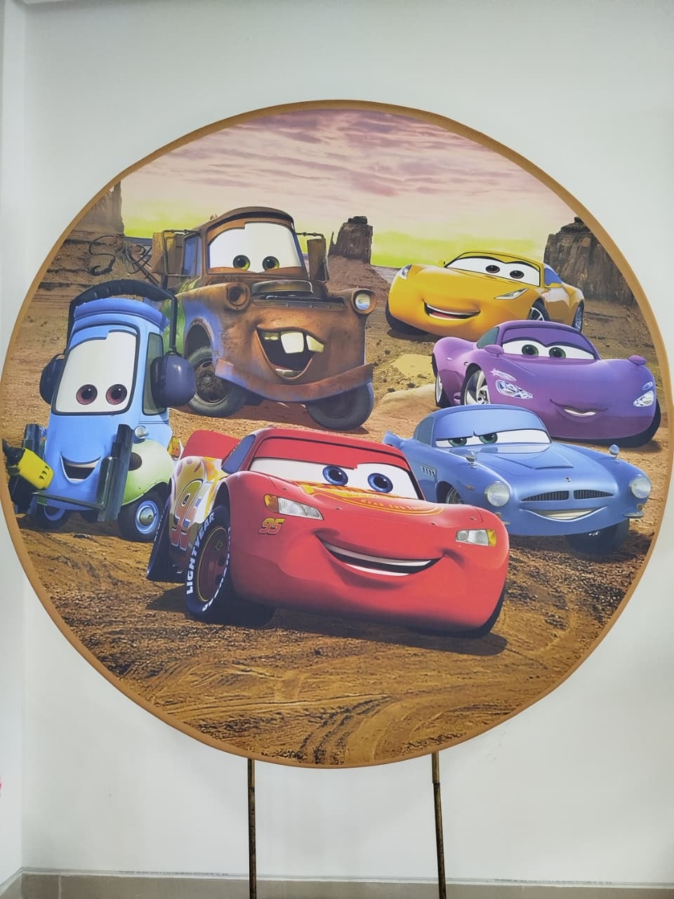 Capa Painel Redondo Relampago Mcqeen - Decoração de Mãe