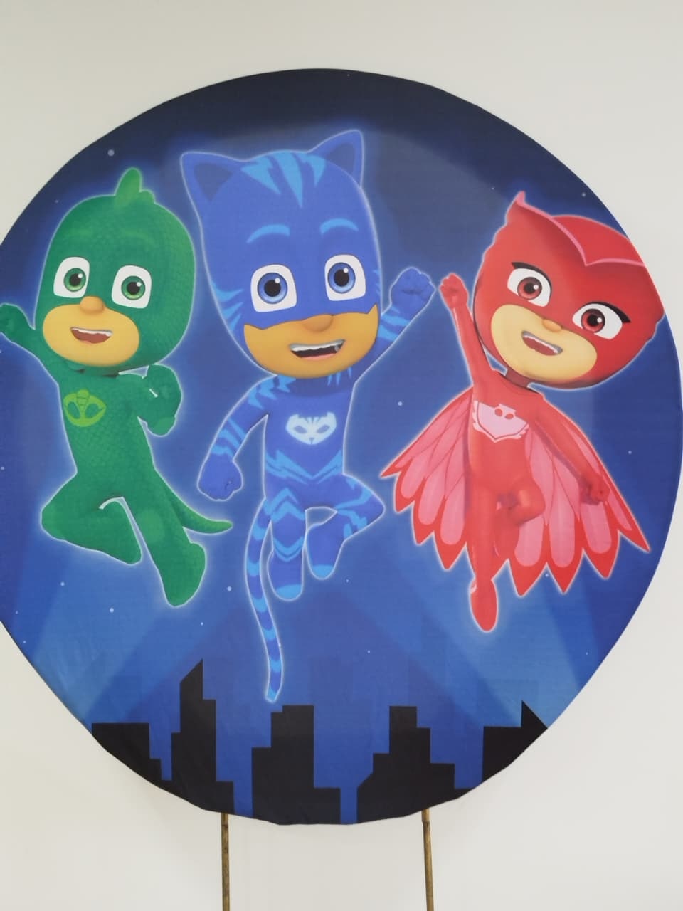 Capa Painel Redondo Pj Masks - Decoração de Mãe