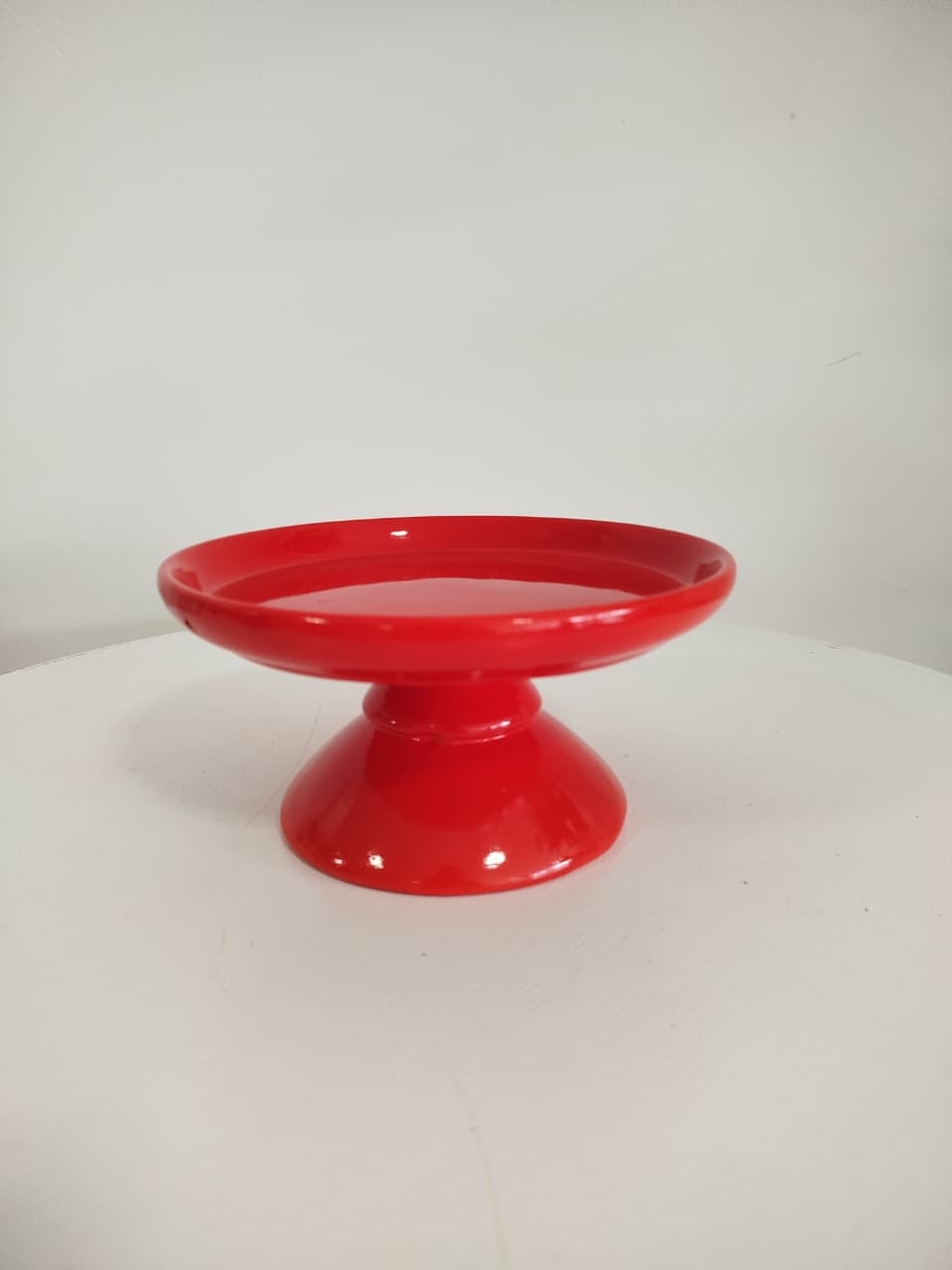 Boleira Vermelha P Ceramina - Decoração de Mãe