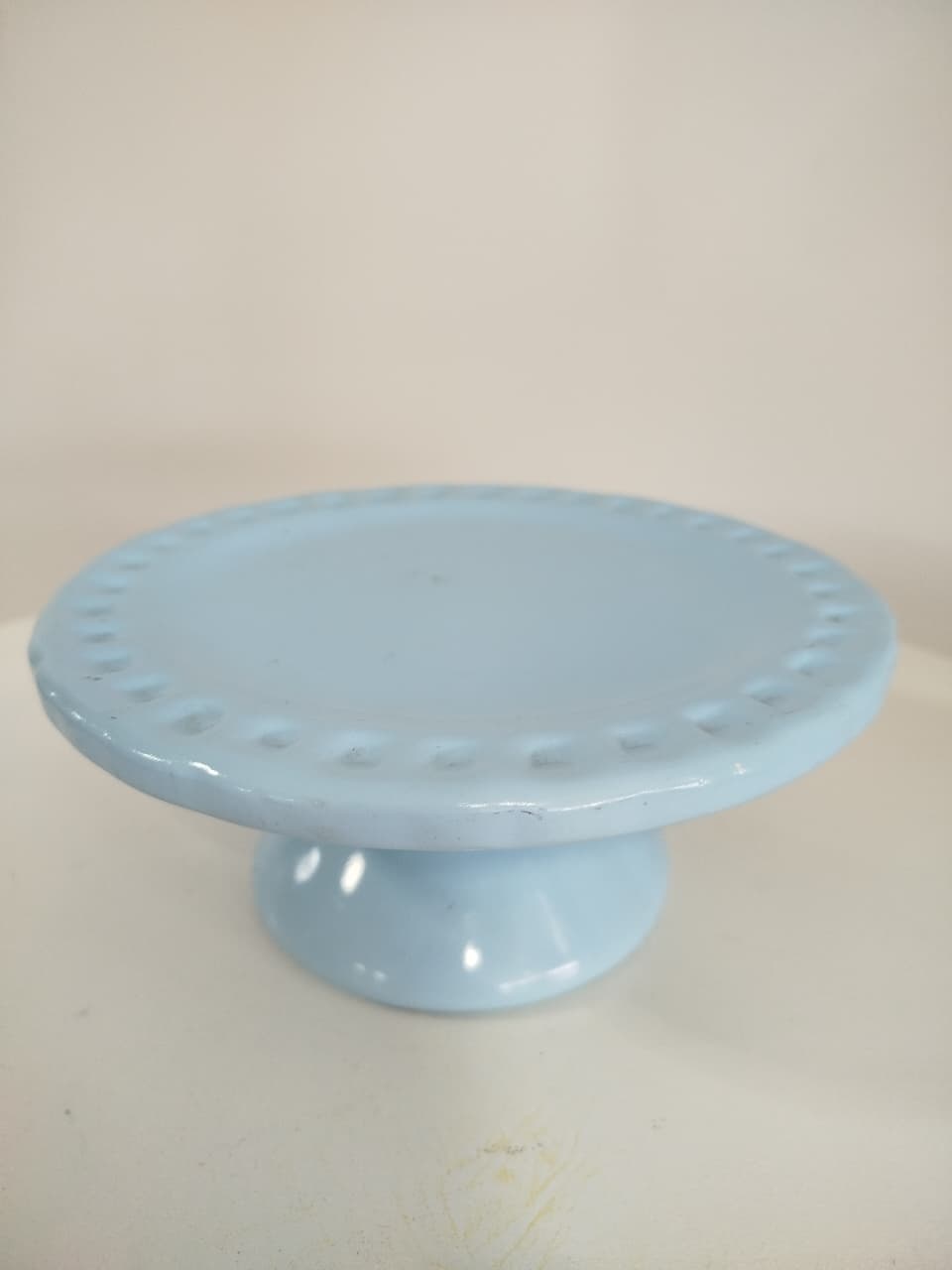 Boleira Azul Ceramica P - Decoração de Mãe