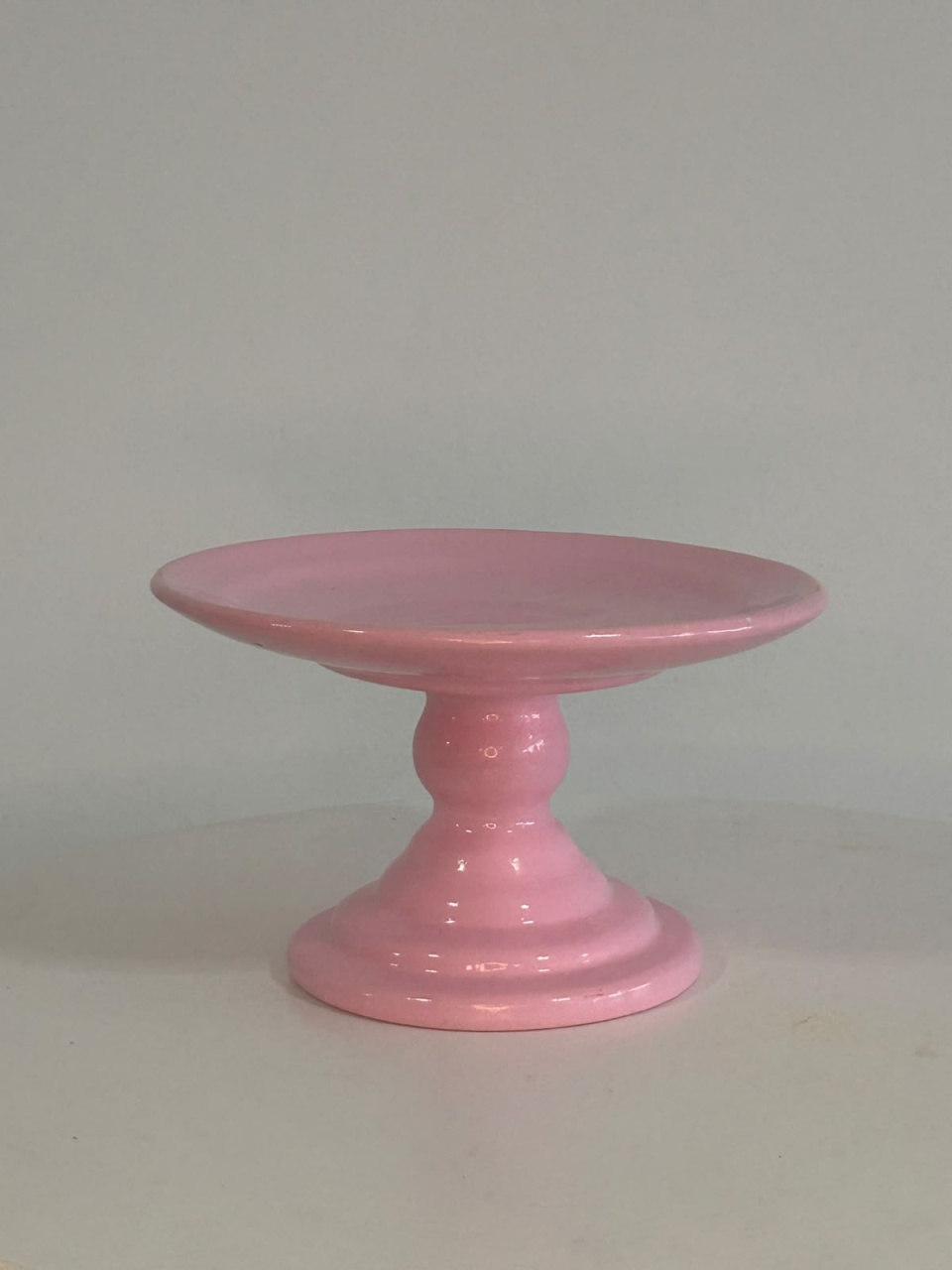 Boleira Rosa Ceramica - Decoração de Mãe