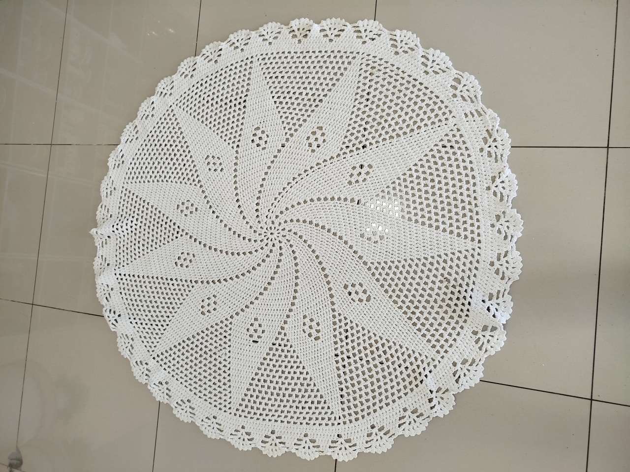 Tapete Crochê Cru 1,50 - Decoração de Mãe