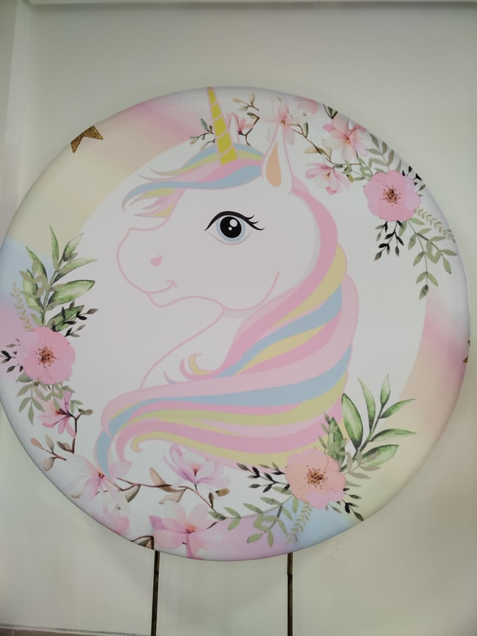 Capa Painel Redondo Unicornio - Decoração de Mãe