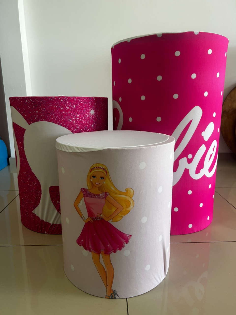 Trio Capas Cilindro Barbie - Decoração de Mãe