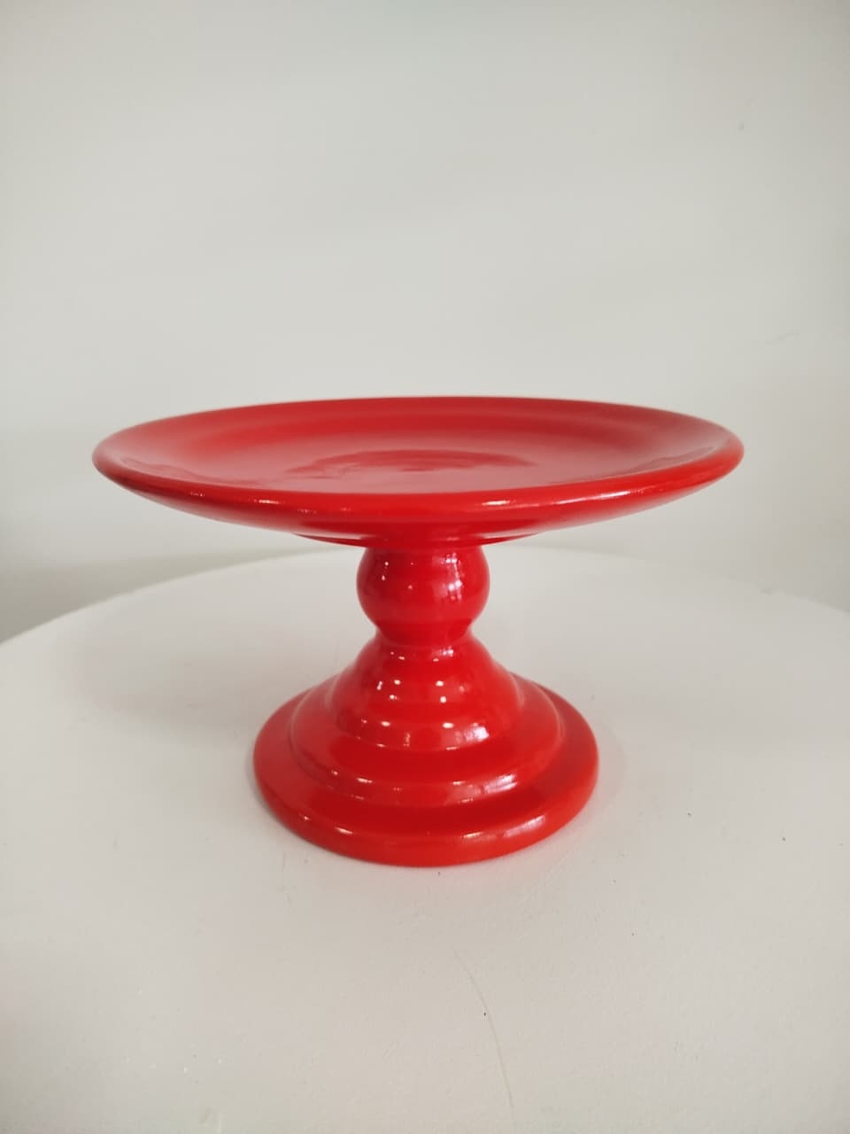 Boleira Vermelha Ceramica - Decoração de Mãe