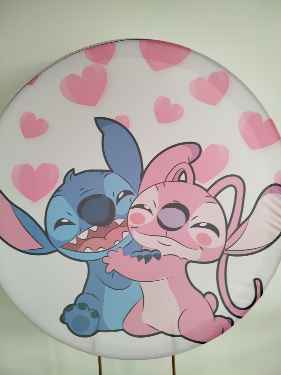 Capa Painel Redondo Stitch - Decoração de Mãe