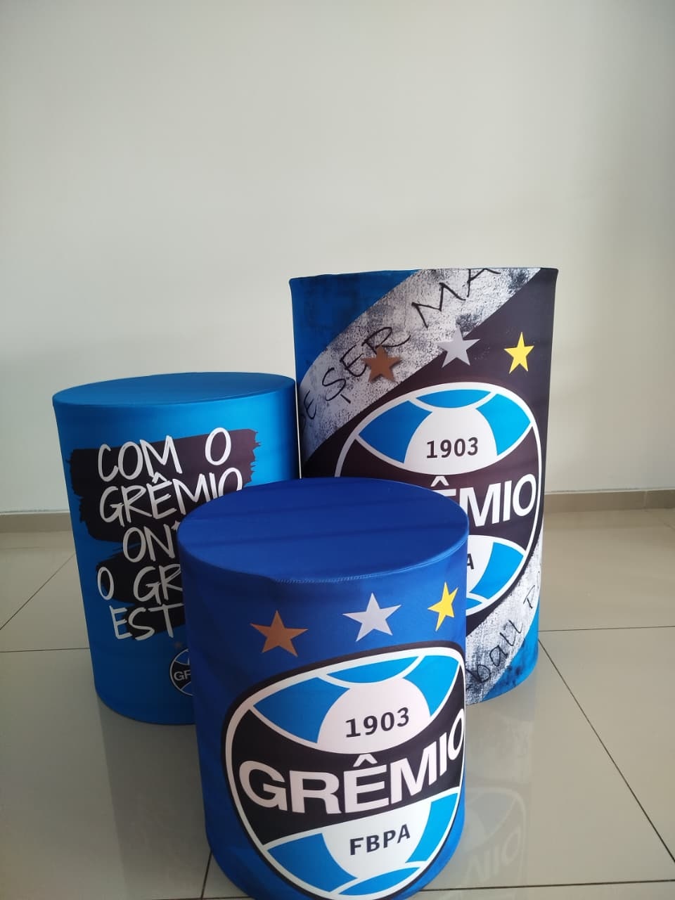 Trio Capas Cilindro Gremio - Decoração de Mãe
